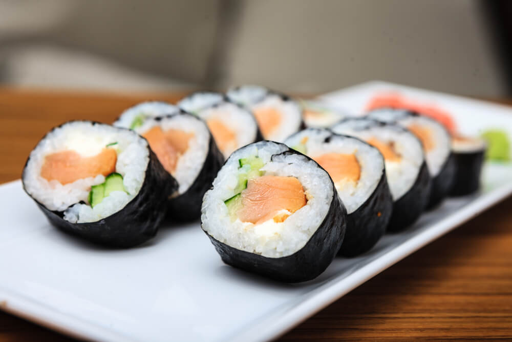 Order Roll with 6 Pieces Smoked Salmon food online from Asia Nine Bar and Lounge store, Washington on bringmethat.com