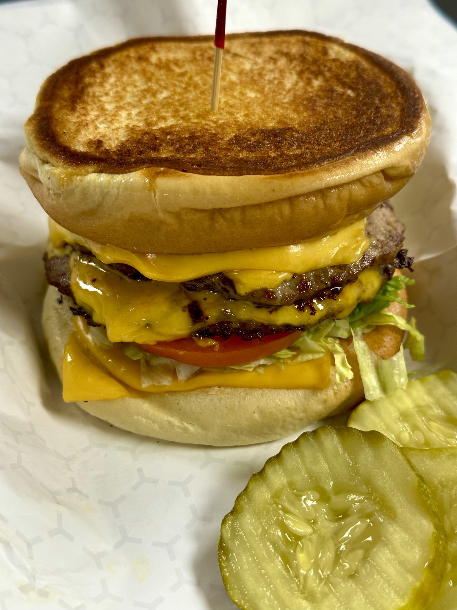Order *NEW* Grilled Cheeseburger food online from Lunch Box store, Dearborn Heights on bringmethat.com