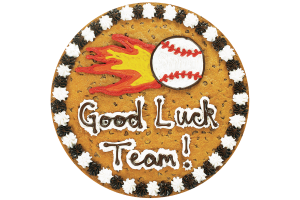 Order Good Luck Team Baseball Cookie Cake food online from American Deli on Broad St. store, Athens on bringmethat.com