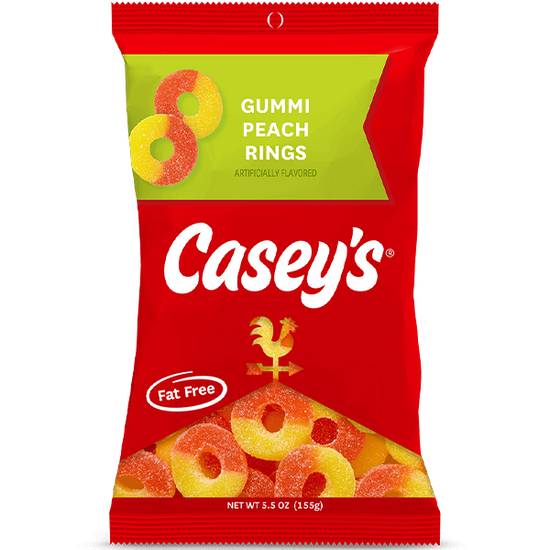 Order Casey's Gummi Peach Rings 5.5oz food online from Casey store, Heyworth on bringmethat.com