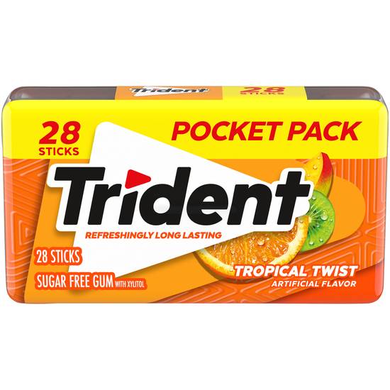 Order Trident Sugar Free Gum Tropical Twist Pocket Pack (28 ct) food online from Rite Aid store, Yamhill County on bringmethat.com