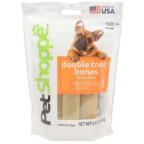 Order PetShoppe Double Treat Bones - 3.0 ea food online from Walgreens store, Delaware on bringmethat.com