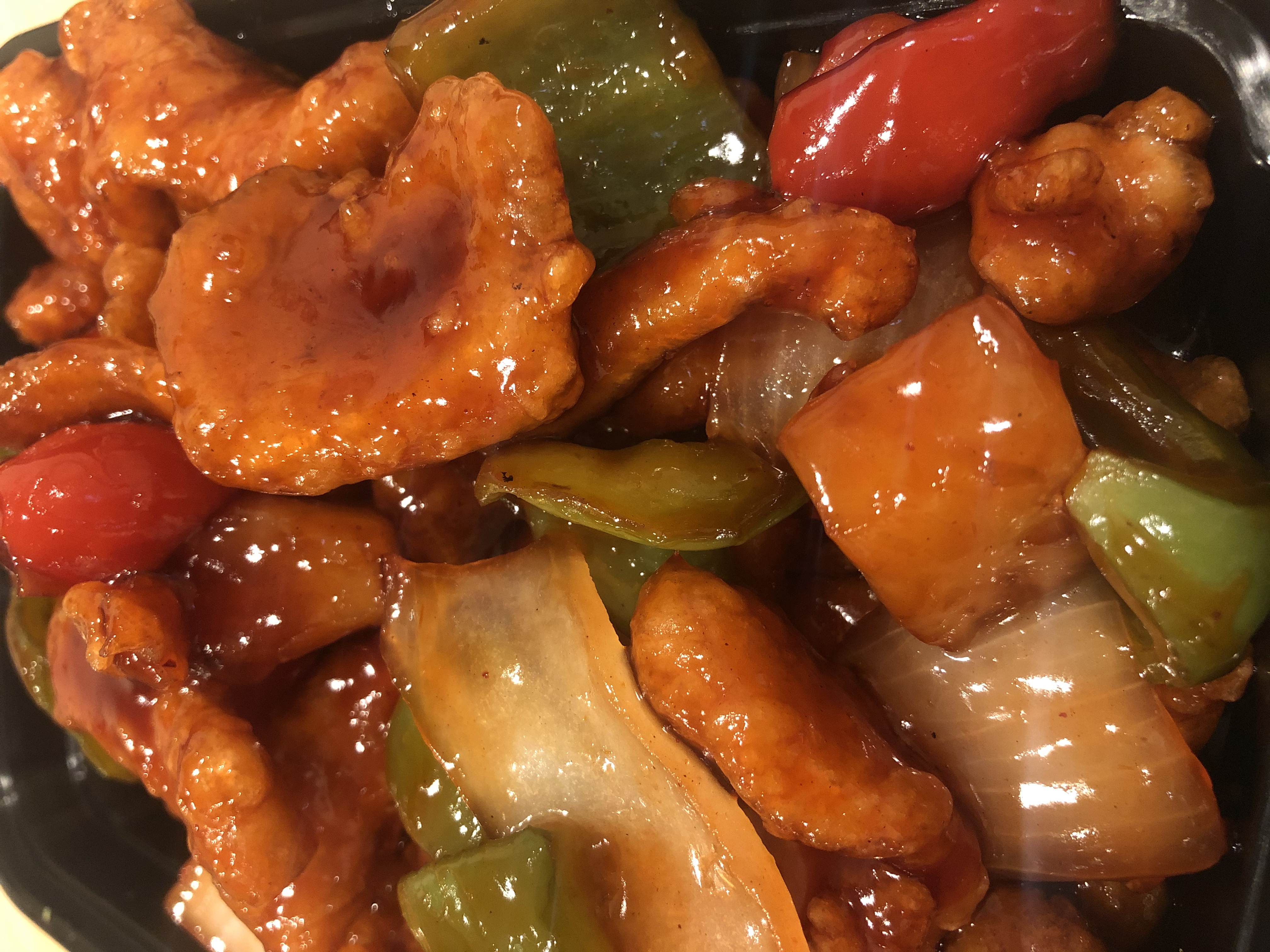 Order Sweet and Sour Chicken with Fresh Fruit food online from D Cuisine store, Chicago on bringmethat.com