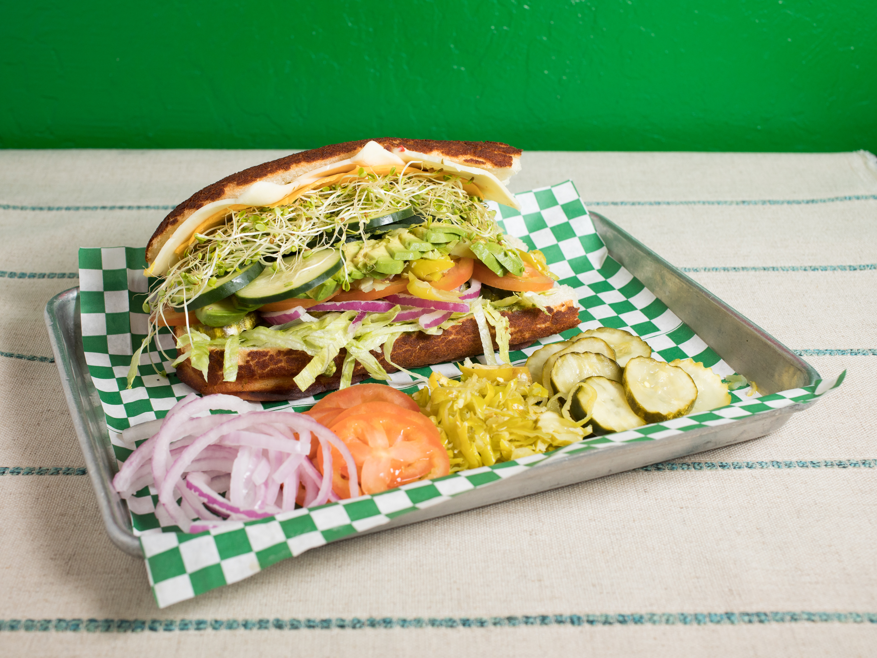 Order 2. Vegi Sandwich food online from Mr Pickles Sandwich store, San Francisco on bringmethat.com