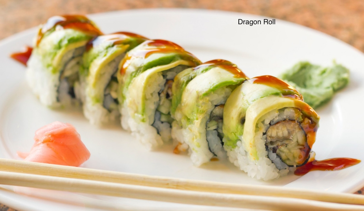 Order Dragon Roll food online from Mizuki Hibachi Bistro store, Wall Township on bringmethat.com