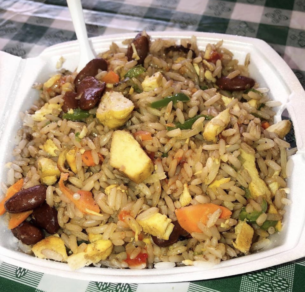 Order Jerk chicken fried rice and peas  food online from Jaspice store, Netcong on bringmethat.com
