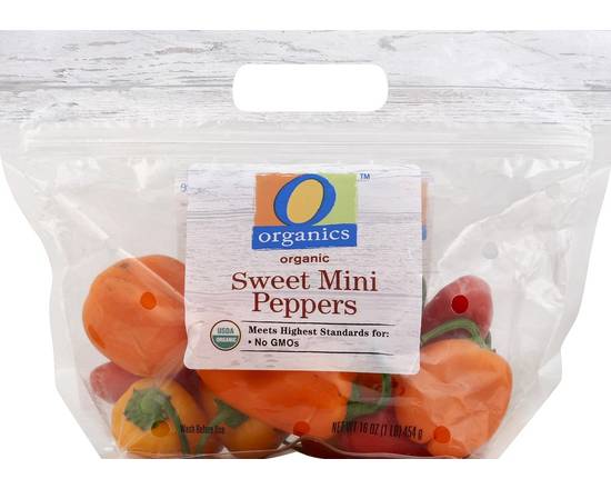 Order O Organics · Organic Peppers Bell Peppers Sweet Mini (16 oz) food online from Albertsons store, Hillsboro on bringmethat.com