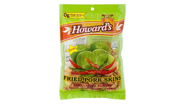Order Howards Lime Chili Fried Pork Skins Strips food online from Route 7 Food Mart store, Norwalk on bringmethat.com