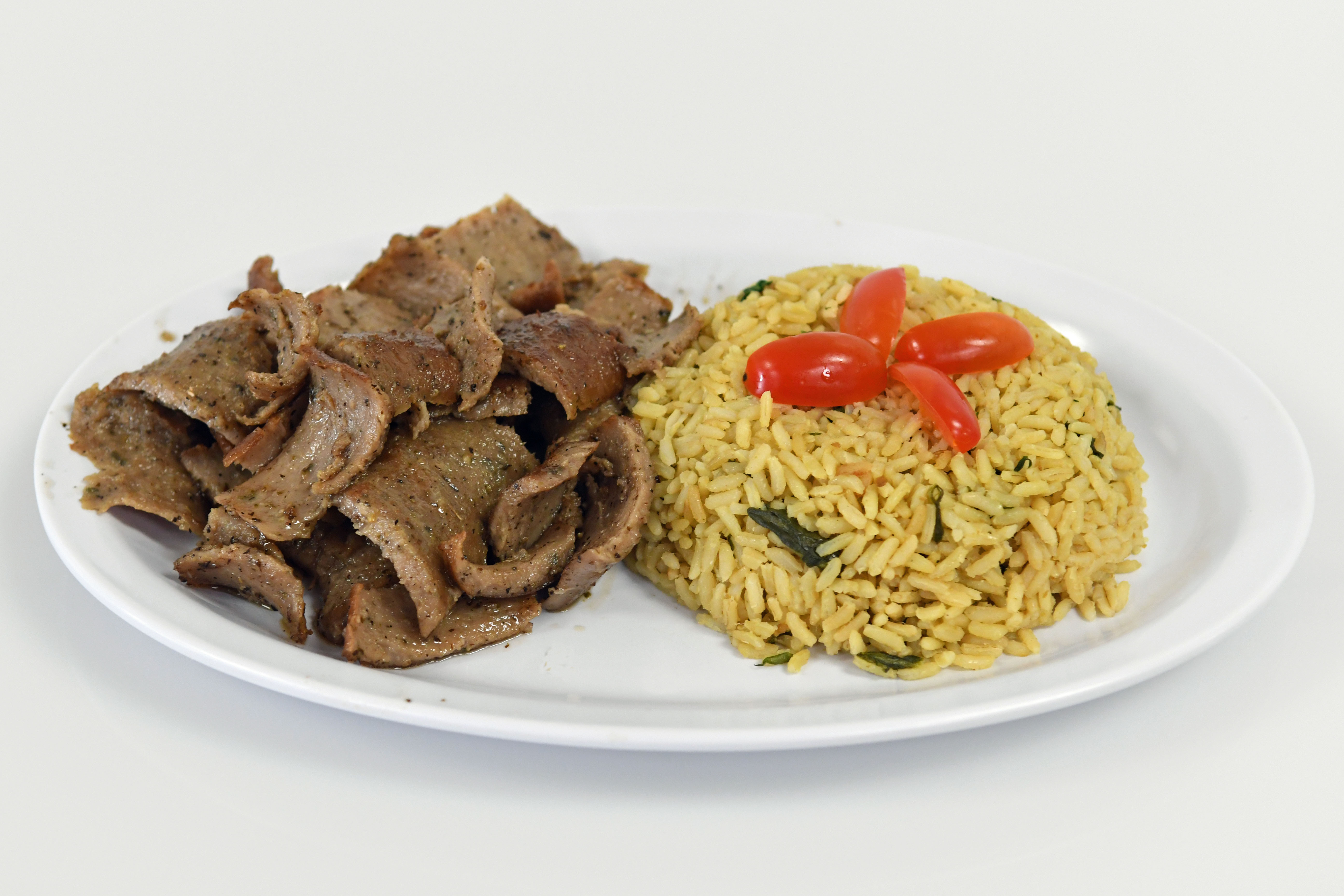 Order Meat and Rice Platter food online from Your Greek Cousin store, West Palm Beach on bringmethat.com