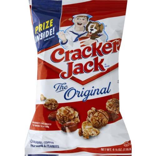 Order Cracker Jack · Caramel Coated Popcorn & Peanuts (4.1 oz) food online from Mesa Liquor store, Mesa on bringmethat.com