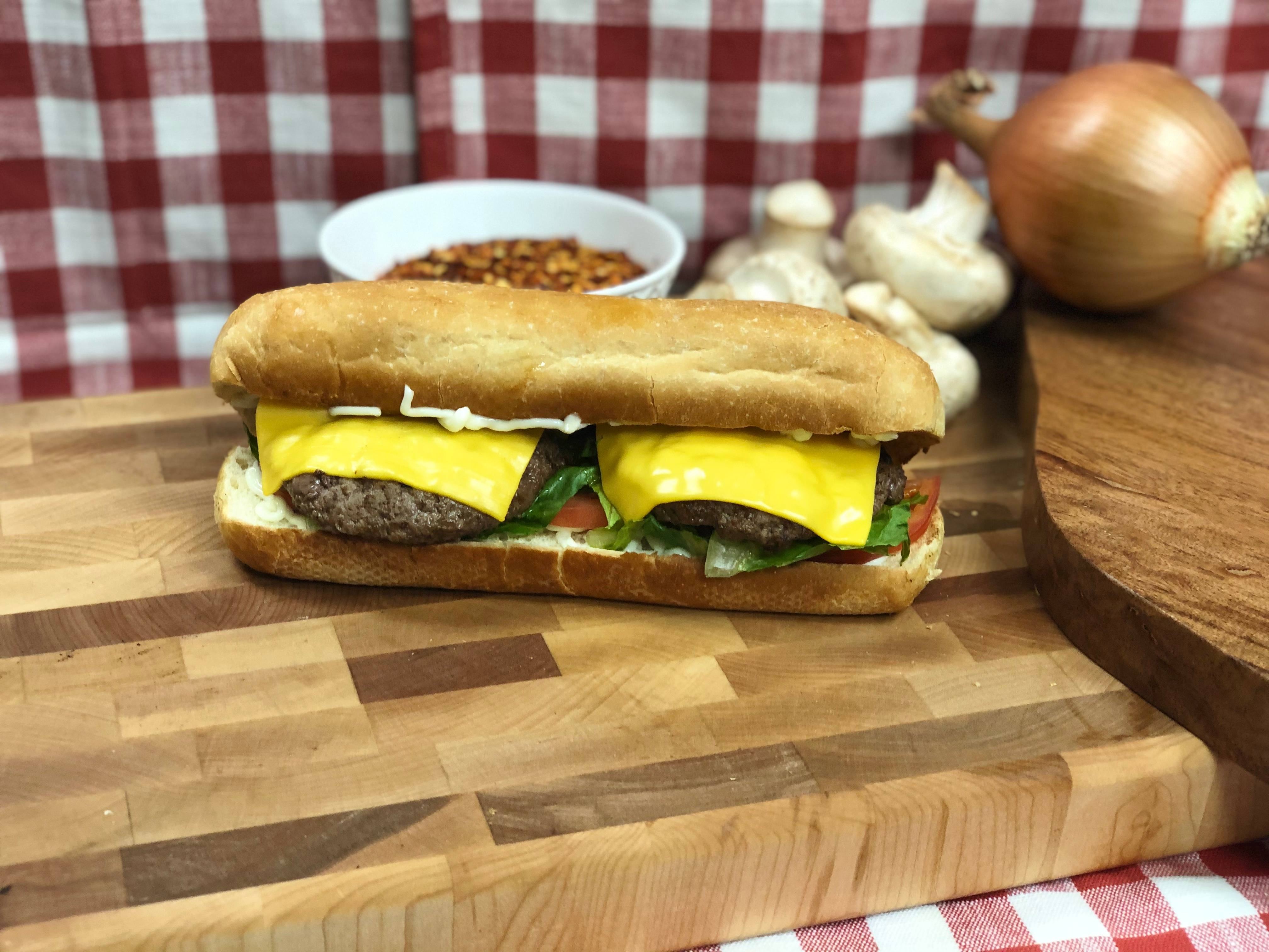 Order Cheeseburger Sub food online from Katsouprinis Pizza Squared store, Bethesda on bringmethat.com