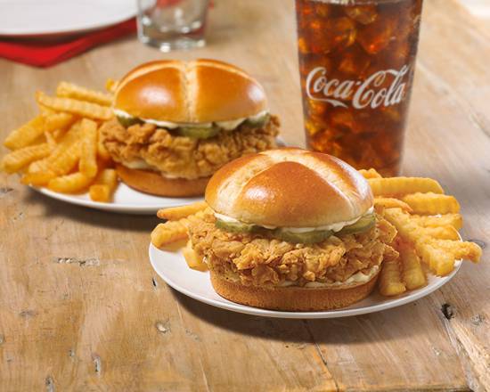 Order Xl Combo: 2 Chicken Sandwiches, Reg Side, Large Drink food online from Churchs Chicken store, Enterprise on bringmethat.com