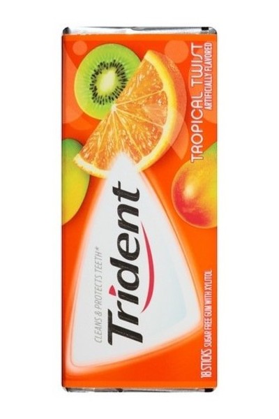 Order Trident Tropical Twist Gum 14 Count 1.0oz food online from Friends Snacks store, San Francisco on bringmethat.com