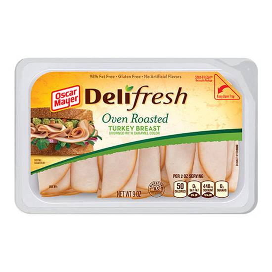 Order Oscar Mayer Deli Fresh Oven Roasted Turkey Breast 9oz food online from Drinks At Your Door by Gopuff store, Santa Maria on bringmethat.com