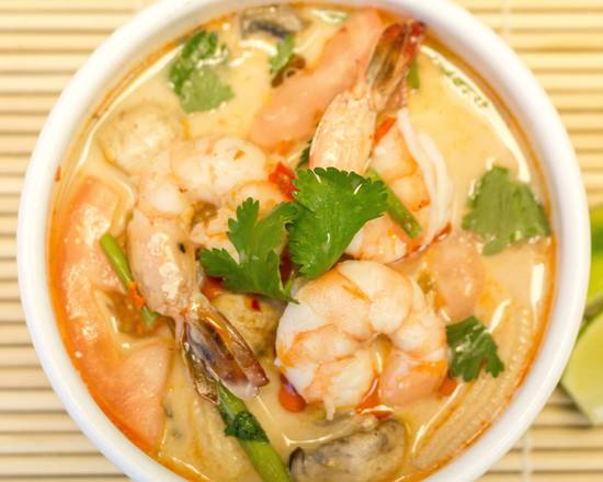 Order Tom Kha Soup food online from Thai Chili Cuisine store, Santa Clara on bringmethat.com