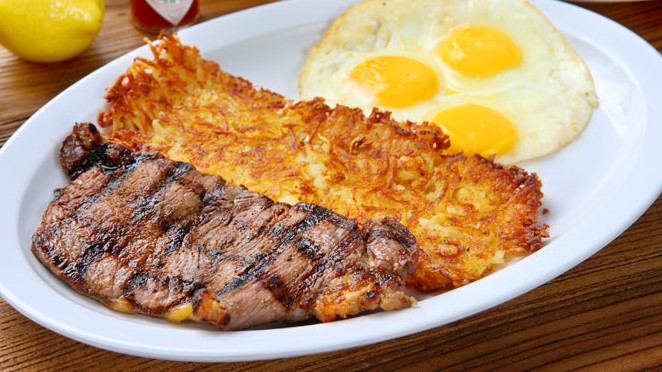 Order Ribeye Steak & Eggs food online from Dino Chicken & Burgers store, Azusa on bringmethat.com