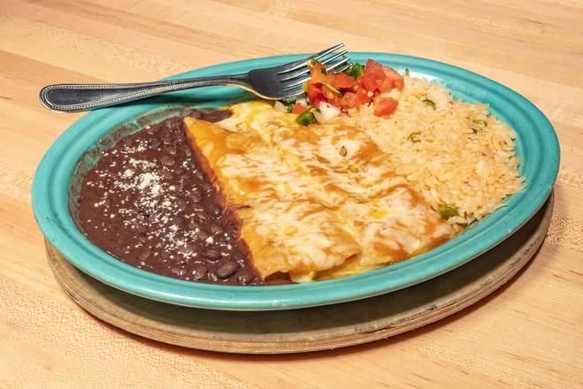 Order Cheese and Onion Enchiladas food online from Rio Grande Mexican Restaurant store, Boulder on bringmethat.com