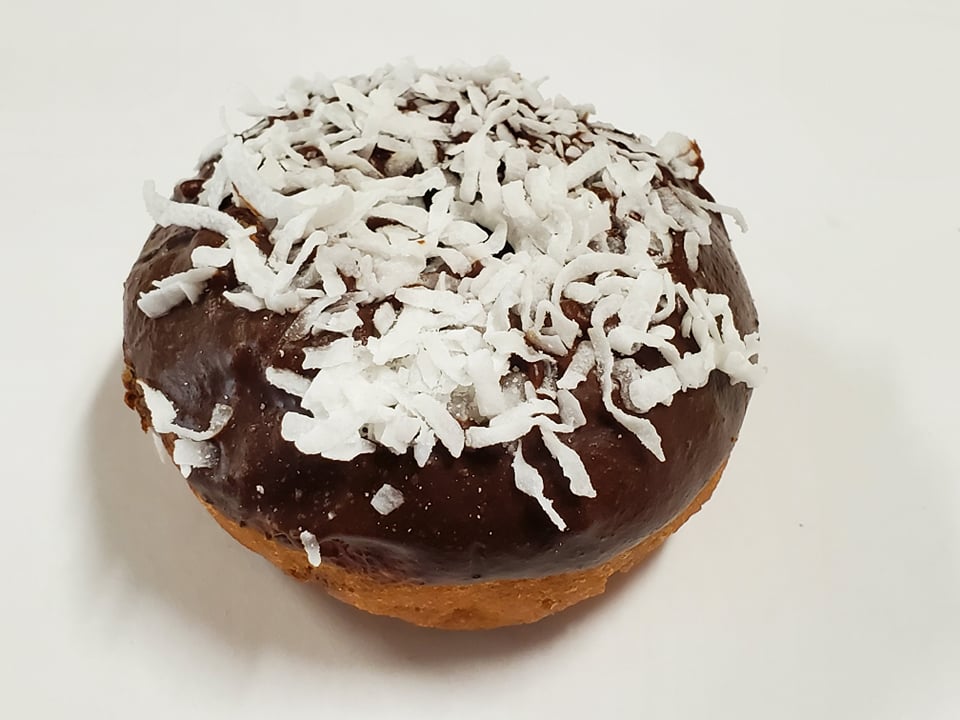 Order Coconut on chocolate frosted cake food online from Honey Donuts store, Crowley on bringmethat.com