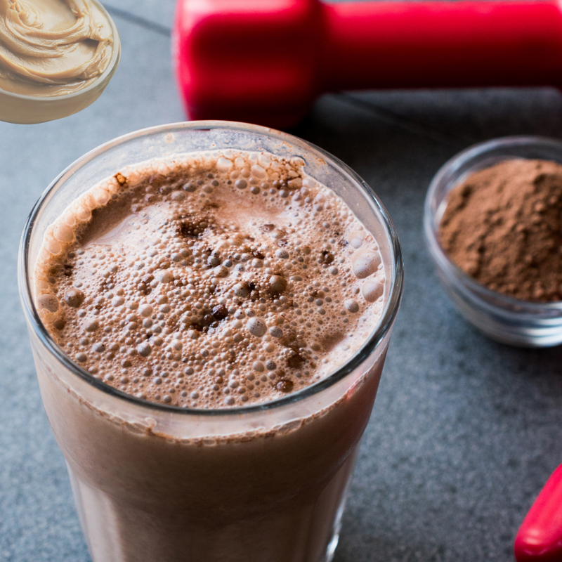 Order Chocolate Peanut Butter Shake food online from Muscle Maker Grill store, New York on bringmethat.com