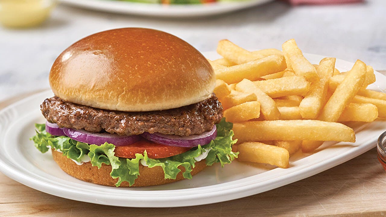 Order Texas BBQ Burger Platter - Sandwich food online from Golden Pizzeria store, Norfolk on bringmethat.com