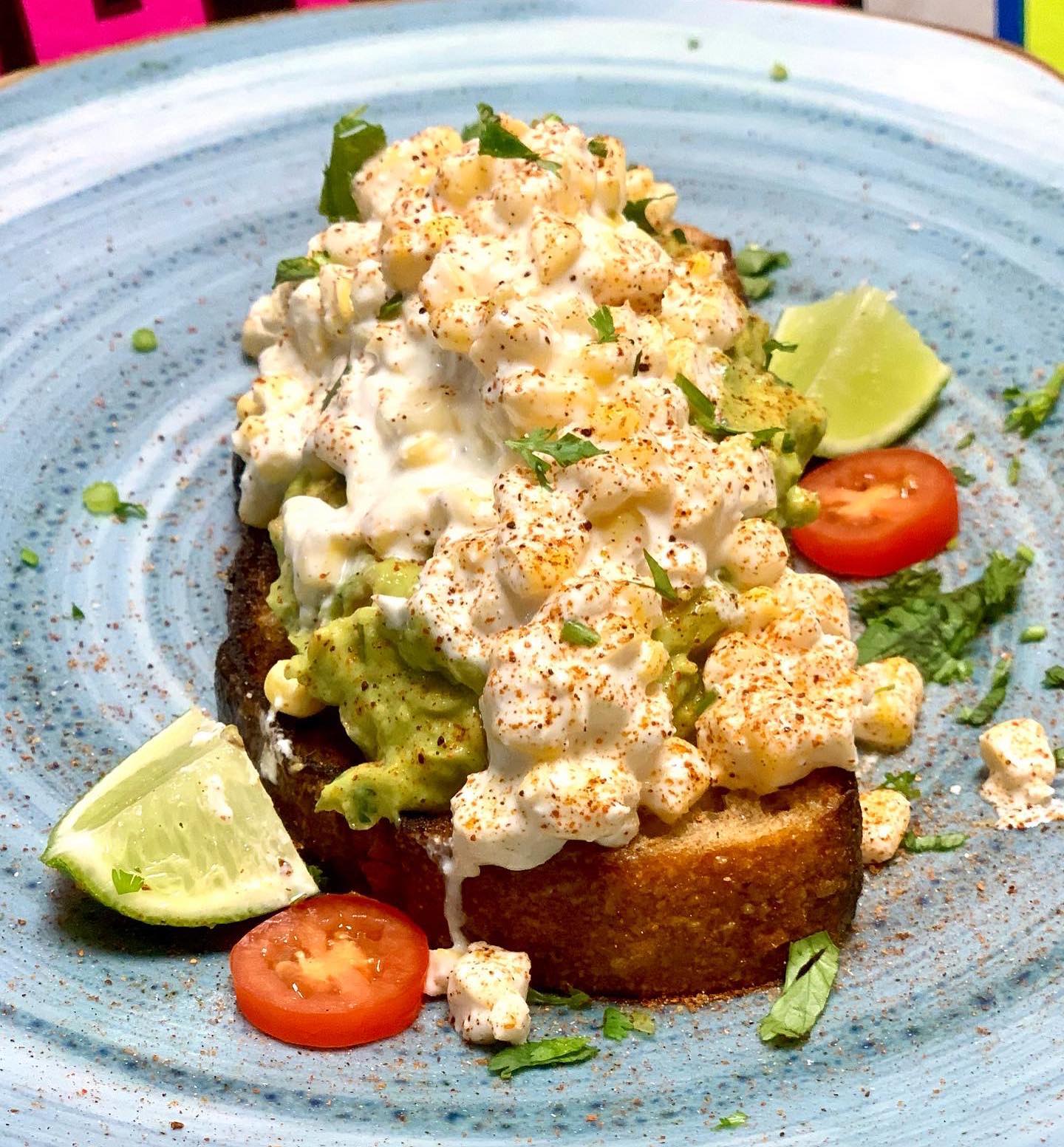 Order MEXICAN STREET CORN TOAST food online from Quinoa store, Doylestown on bringmethat.com