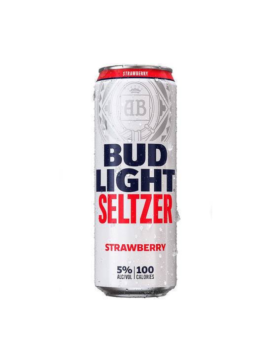 Order Bud Light Seltzer Strawberry 25 OZ Can  (5.0 % ABV) food online from Chevron Extramile store, Livingston on bringmethat.com