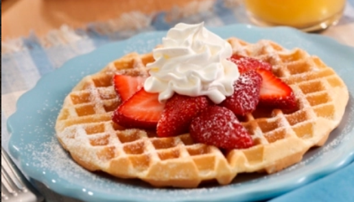 Order Waffle with Whipped Cream and Strawberries food online from Caffe Bene store, Jackson Heights on bringmethat.com