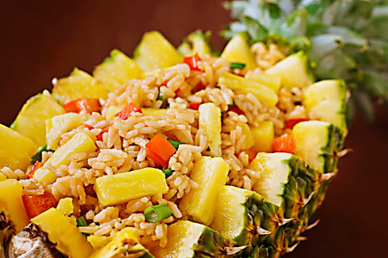 Order W18. Vegetarian Hawaiian Fried Rice food online from Pho Saigon Express store, Escondido on bringmethat.com