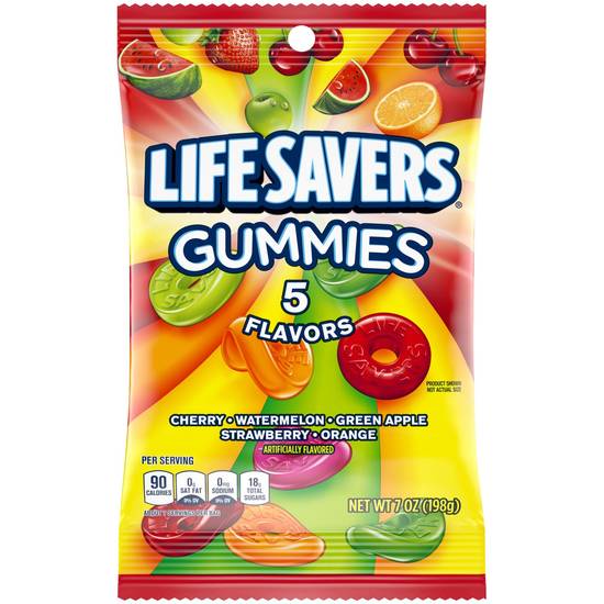Order Life Savers 5 Flavors Gummies Candy Bag food online from Pepack Sunoco store, Peapack on bringmethat.com