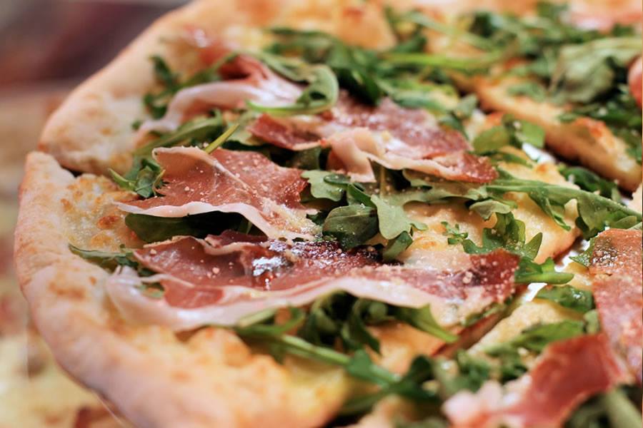 Order Arugula and Prosciutto Parmesan Pizza food online from Cafe Pomodoro store, Wilmington on bringmethat.com