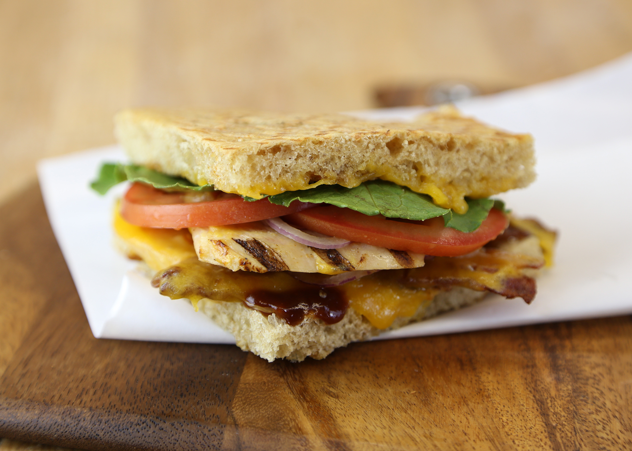 Order Smoked BBQ Cheddar Chicken Sandwich food online from Great Harvest Bread Co. store, Ogden on bringmethat.com