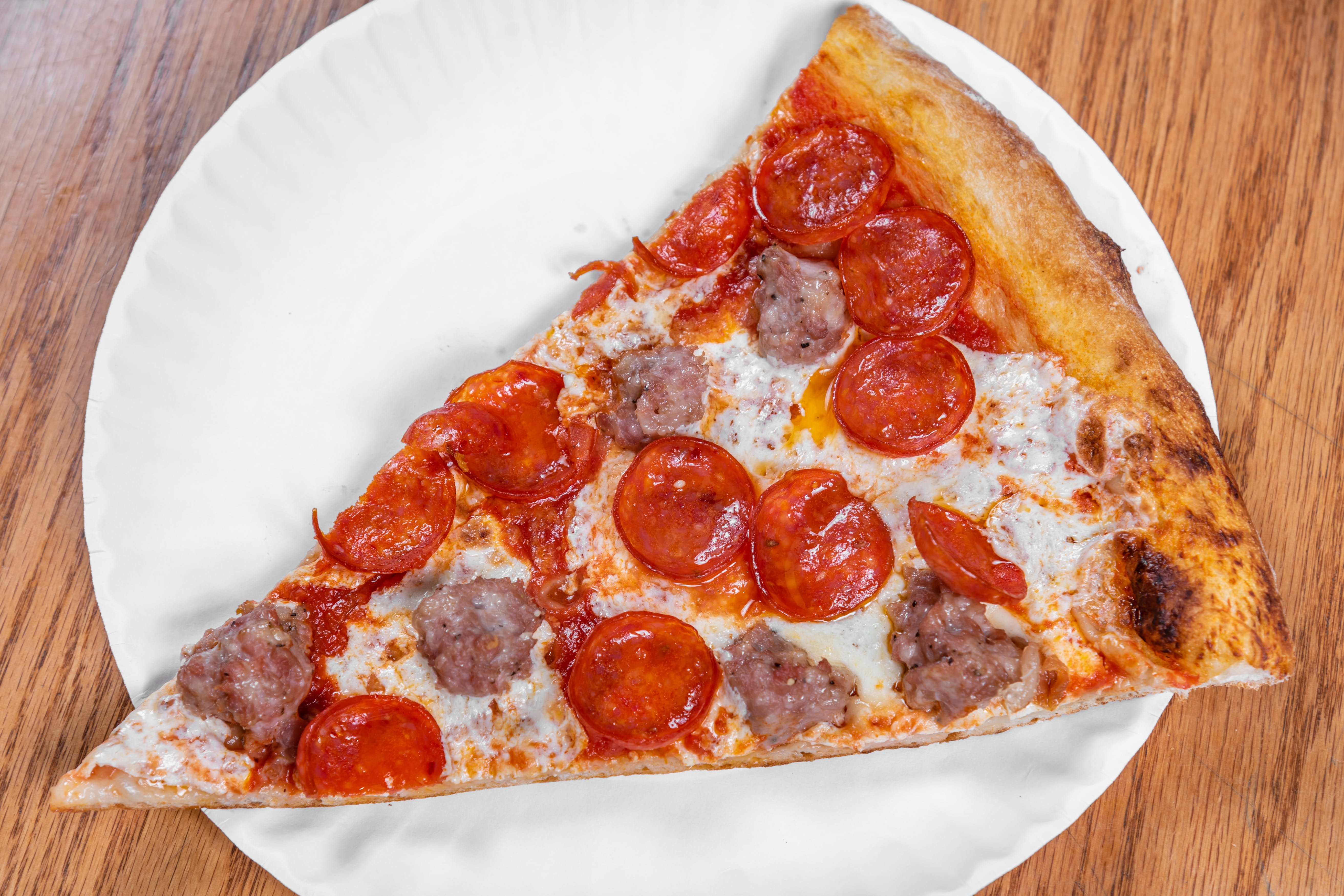 Order Pepperoni Sausage Pizza - Large 18" food online from Rosario's store, Astoria on bringmethat.com