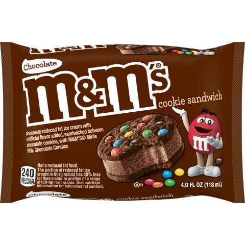 Order M&M's Chocolate Ice Cream Cookie Sandwich 4oz food online from 7-Eleven store, Post Falls on bringmethat.com