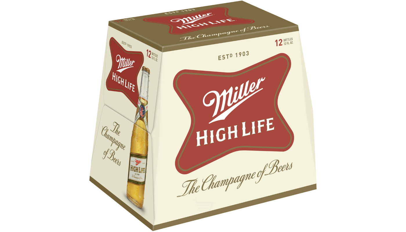 Order Miller High Life 12 Pack 12 oz Bottles food online from Circus Liquor store, Los Angeles on bringmethat.com