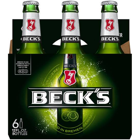 Order Beck's, 6pk-12oz bottle beer (5.0% ABV) food online from Eagle Wine & Liquor store, Carol Stream on bringmethat.com