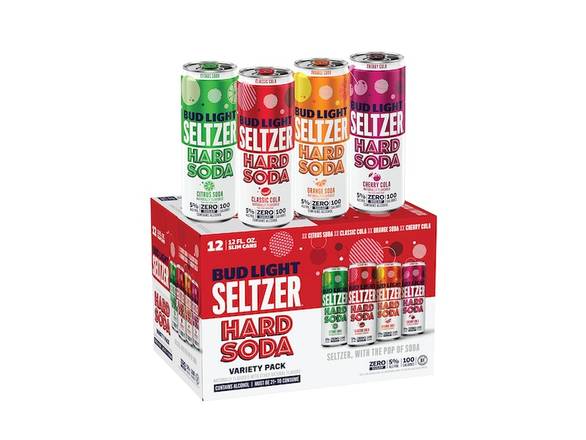 Order Bud Light Hard Seltzer Hard Soda Variety Pack - 12x 12oz Cans food online from Goody Goody Liquor store, Houston on bringmethat.com
