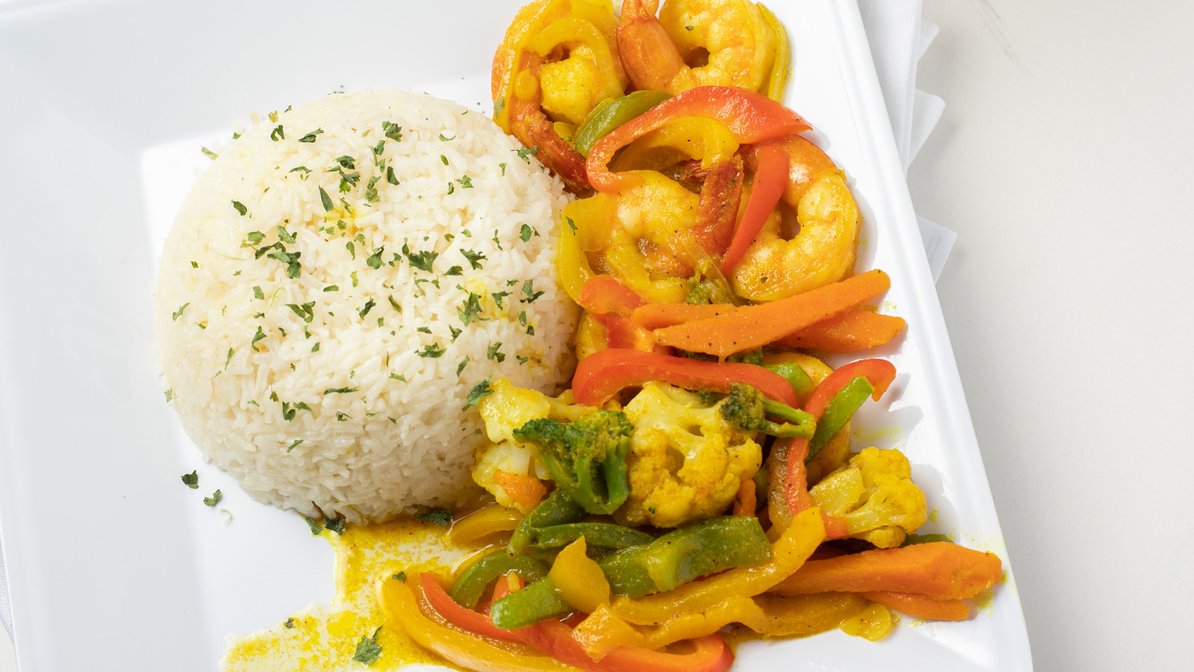 Order Curry Shrimp food online from Irie Nation Restaurant & Bar store, Charlotte on bringmethat.com