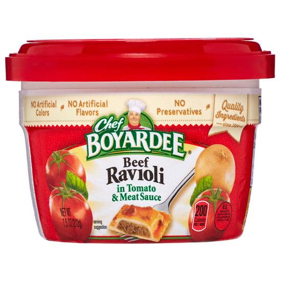Order Chef Boyardee Beef Ravioli in Tomato & Beef Sauce 7.5oz food online from Everyday Needs by Gopuff store, Simi Valley on bringmethat.com