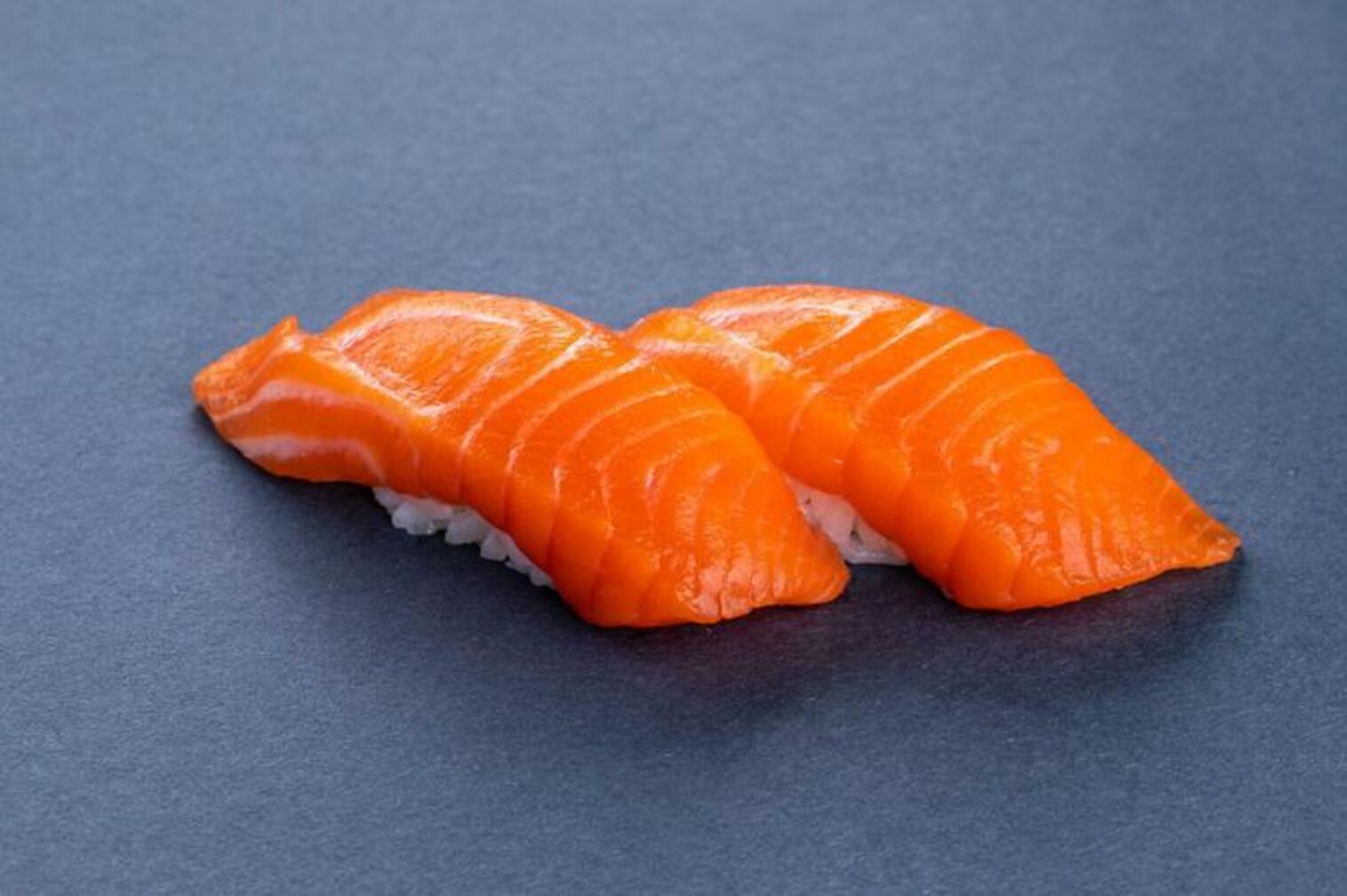 Order (b012) Salmon Sushi food online from Sushi Stop store, Los Angeles on bringmethat.com