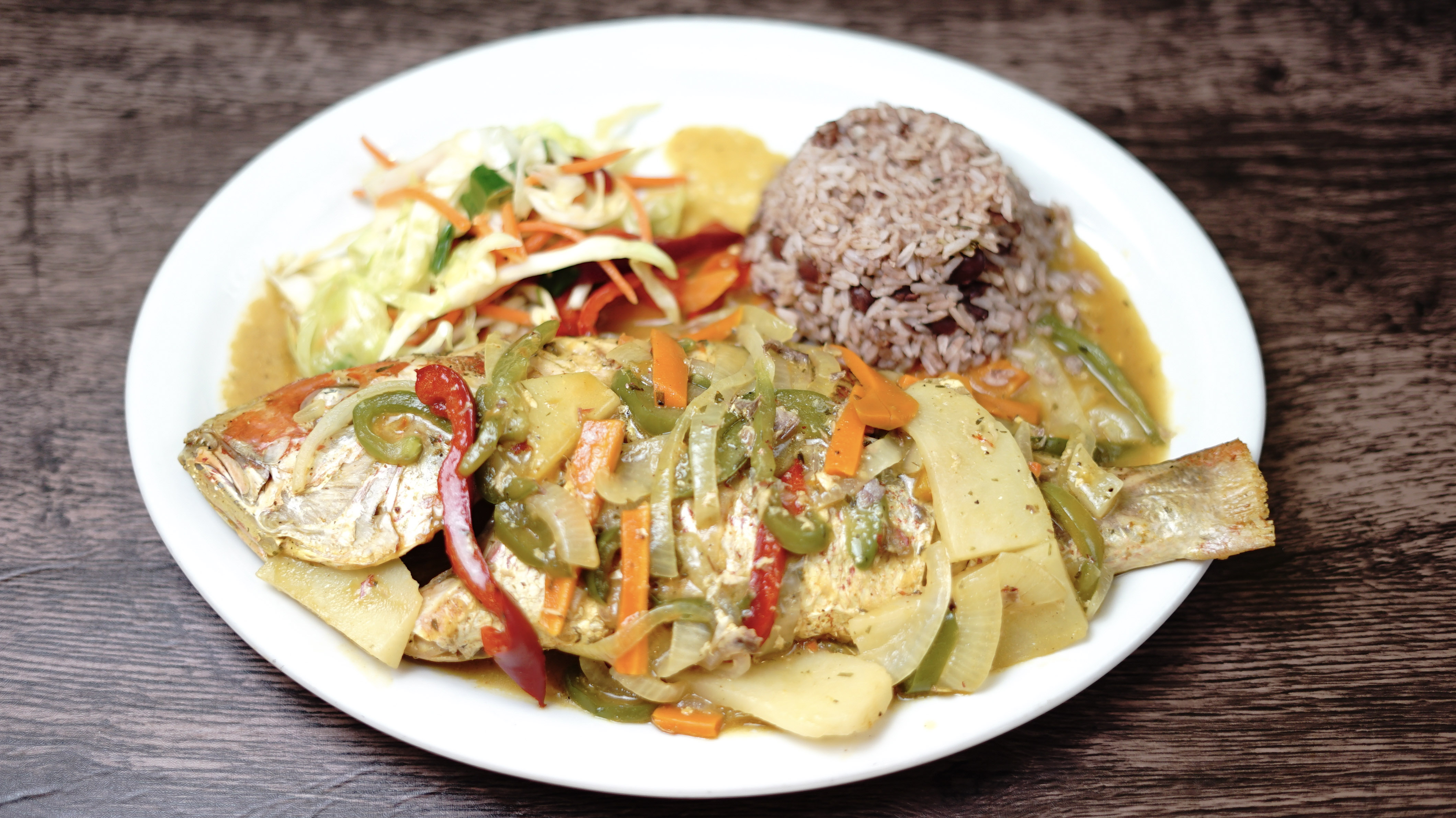 Order Steamed Fish Dinner food online from Yaad Style Jamaican Cuisine store, Portland on bringmethat.com