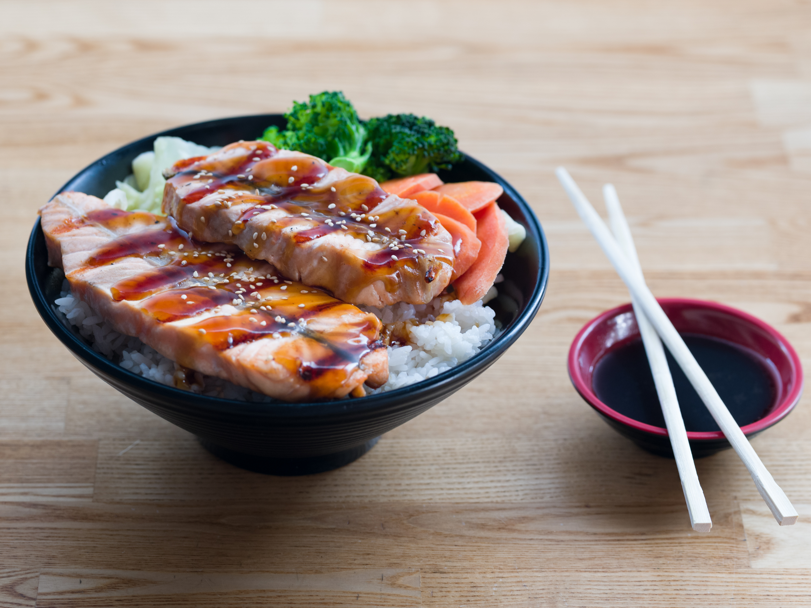 Order Salmon Teriyaki Bowl food online from Roll Call store, Los Angeles on bringmethat.com