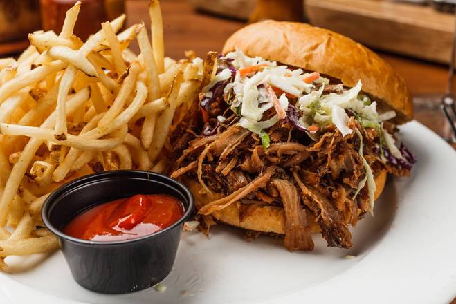 Order Pulled Pork Sandwich food online from Capital City Grill Downtown store, Baton Rouge on bringmethat.com