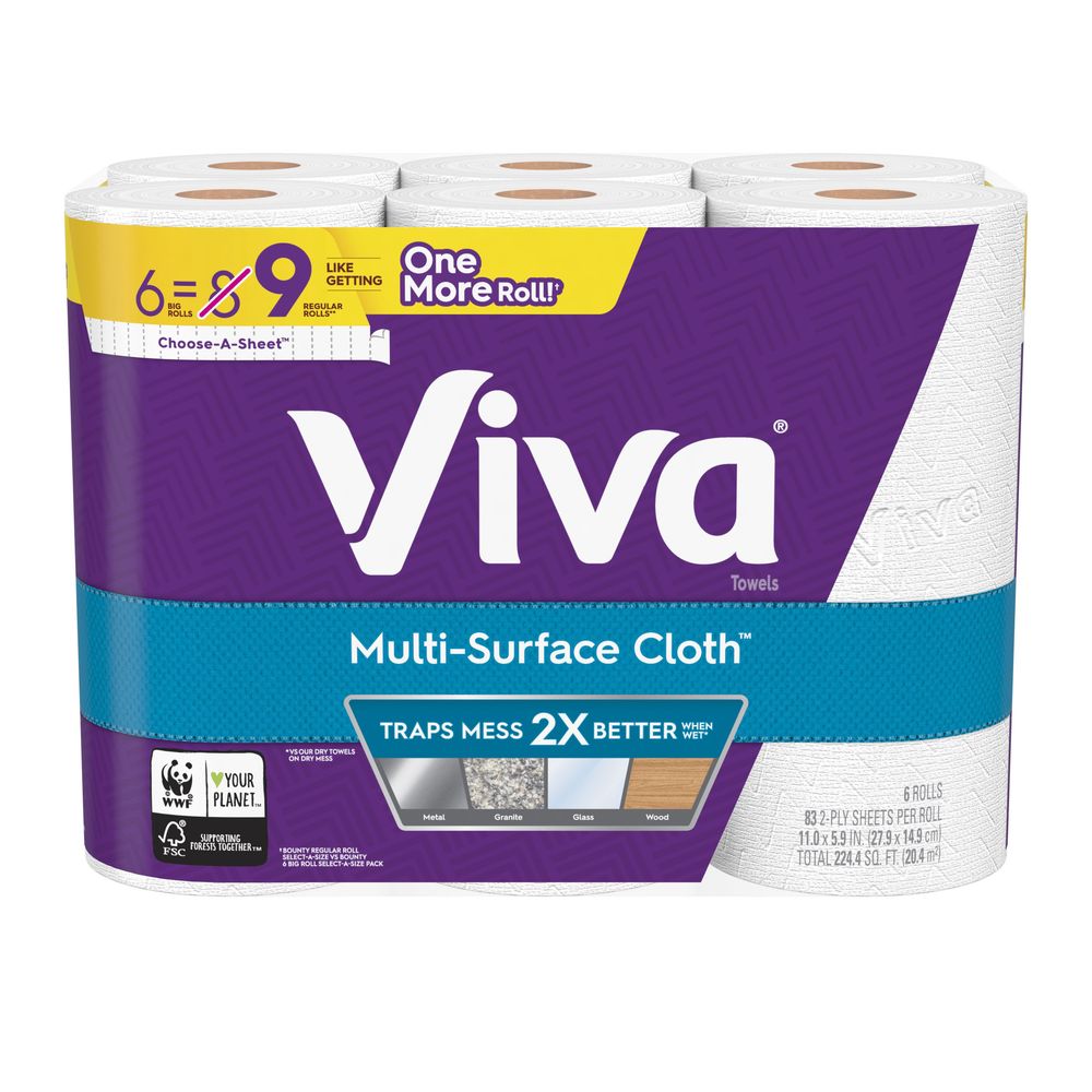 Order Viva Multi-Surface Cloth Paper Towels, Choose-A-Sheet, Big Rolls - 6 ct food online from Bartell store, Edmonds on bringmethat.com
