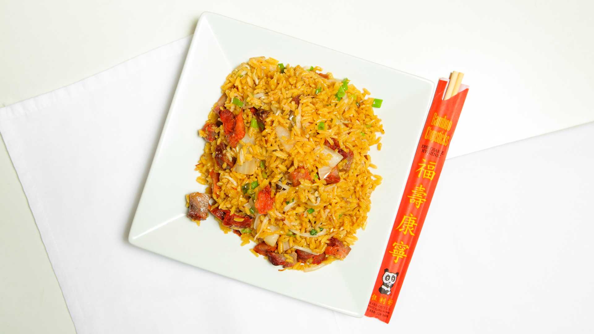 Order 3. Roast Pork Fried Rice food online from China Dragon store, Tallmadge on bringmethat.com