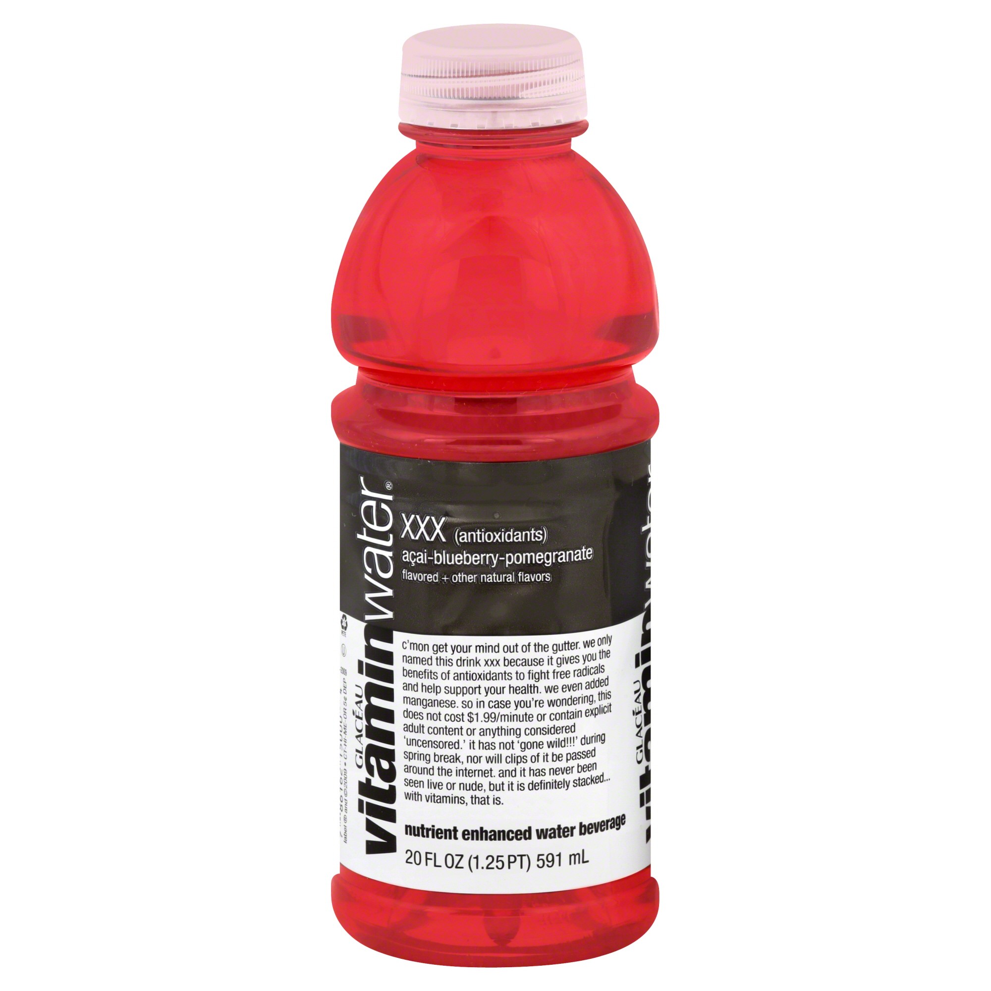 Order Vitamin Water Water Beverage, Nutrient Enhanced, XXX, Acai-Blueberry-Pomegranate Flavored - 20 fl oz food online from Rite Aid store, MILLER PLACE on bringmethat.com