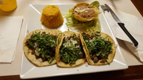 Order 3 Tacos Dinner food online from Las Cazuelitas store, Crystal Lake on bringmethat.com
