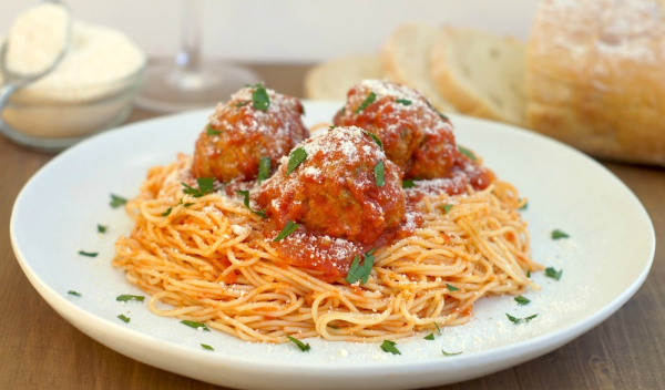 Order Spaghetti and Meatball Marinara food online from Ametis Pizza store, Clifton on bringmethat.com
