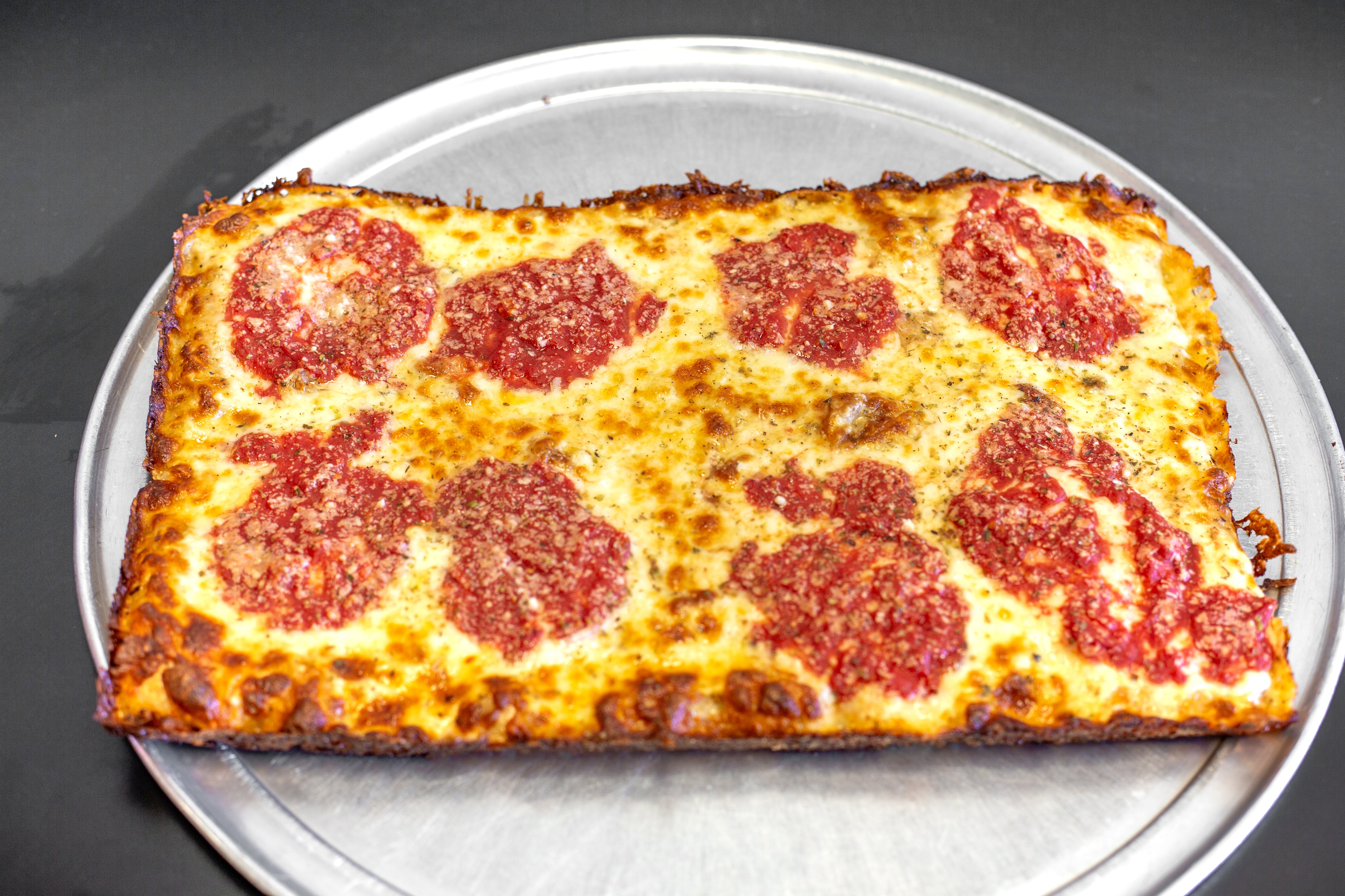 Order Detroit Style Cheese Pizza - Pizza food online from Gerardo's Pizza & Pasta store, Shirley on bringmethat.com