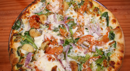 Order Pesto Veggie Pizza food online from Stefano's Brooklyn Pizza store, Harlingen on bringmethat.com