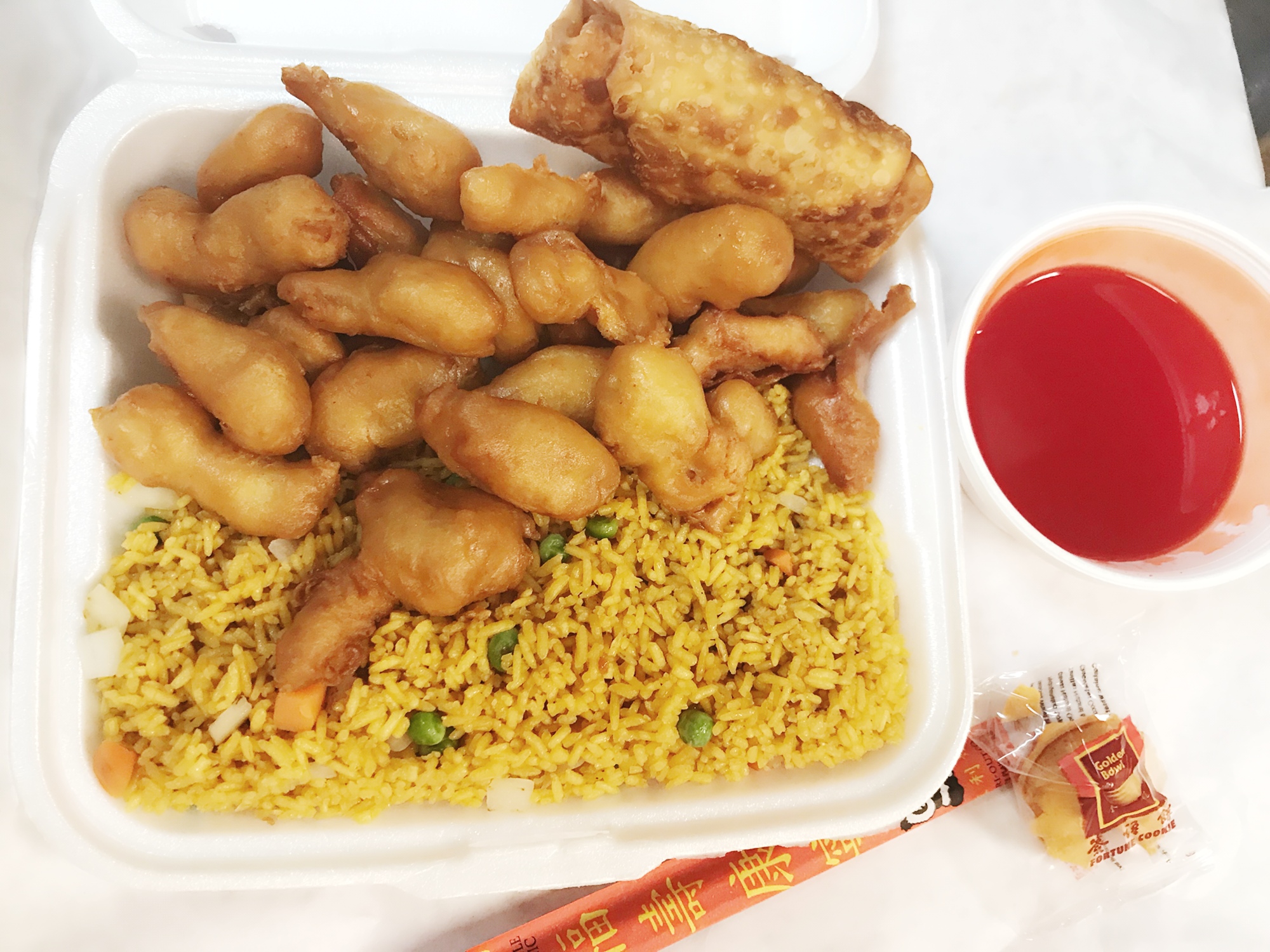 Order C6. Sweet and Sour Lunch Combo Platter food online from China Cafe store, Greensboro on bringmethat.com